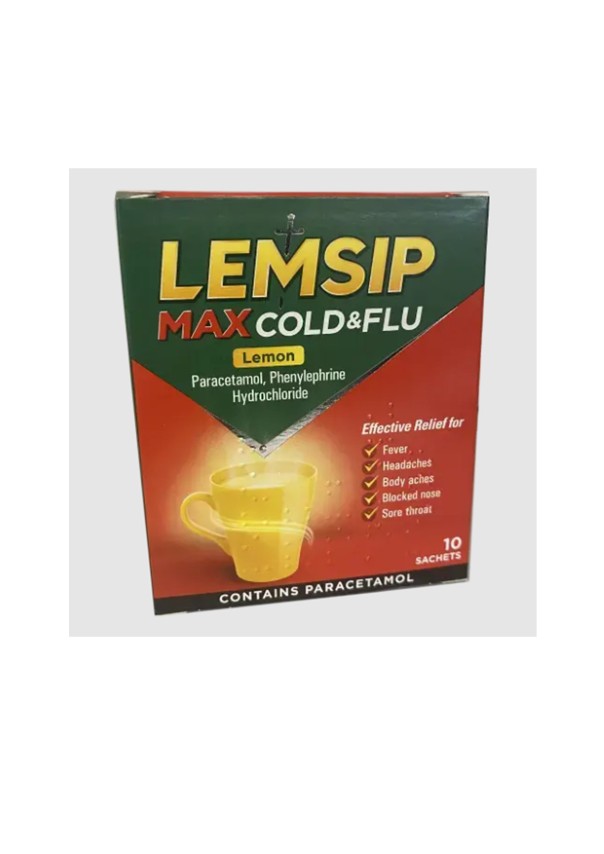 LEMSIP MAX COLD & FLU LEMON SACHETS