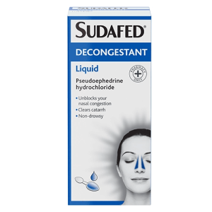 SUDAFED DECOGESTANT LIQUID 100ML