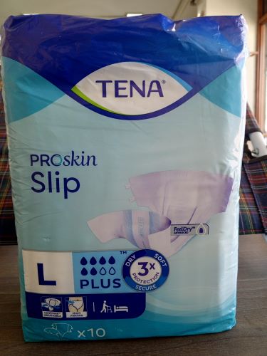 TENA SLIP PLUS LARGE 10`S
