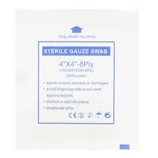 Sterile gauze swabs 4"x4" -
